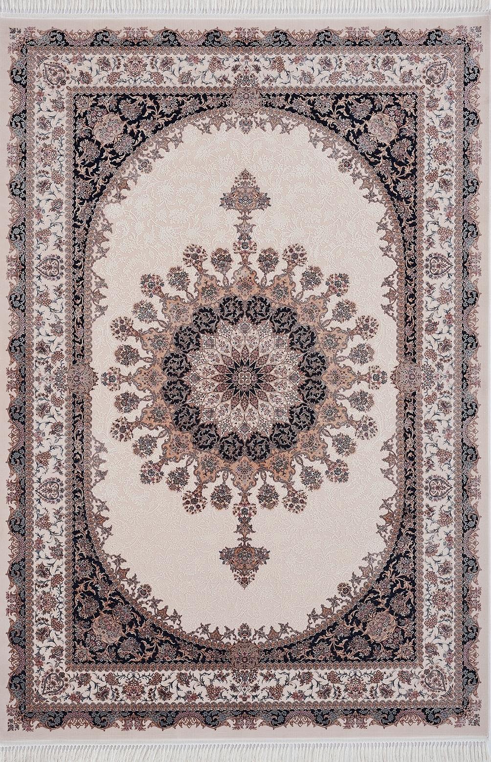 Gümüşsuyu İpekzade120 13944 Çok Renkli 6 mm İpek Yıkanabilir Orta Kaymaz Dikdörtgen Makine Dokuma Oturma Odası-Salon Halısı 100x150 cm