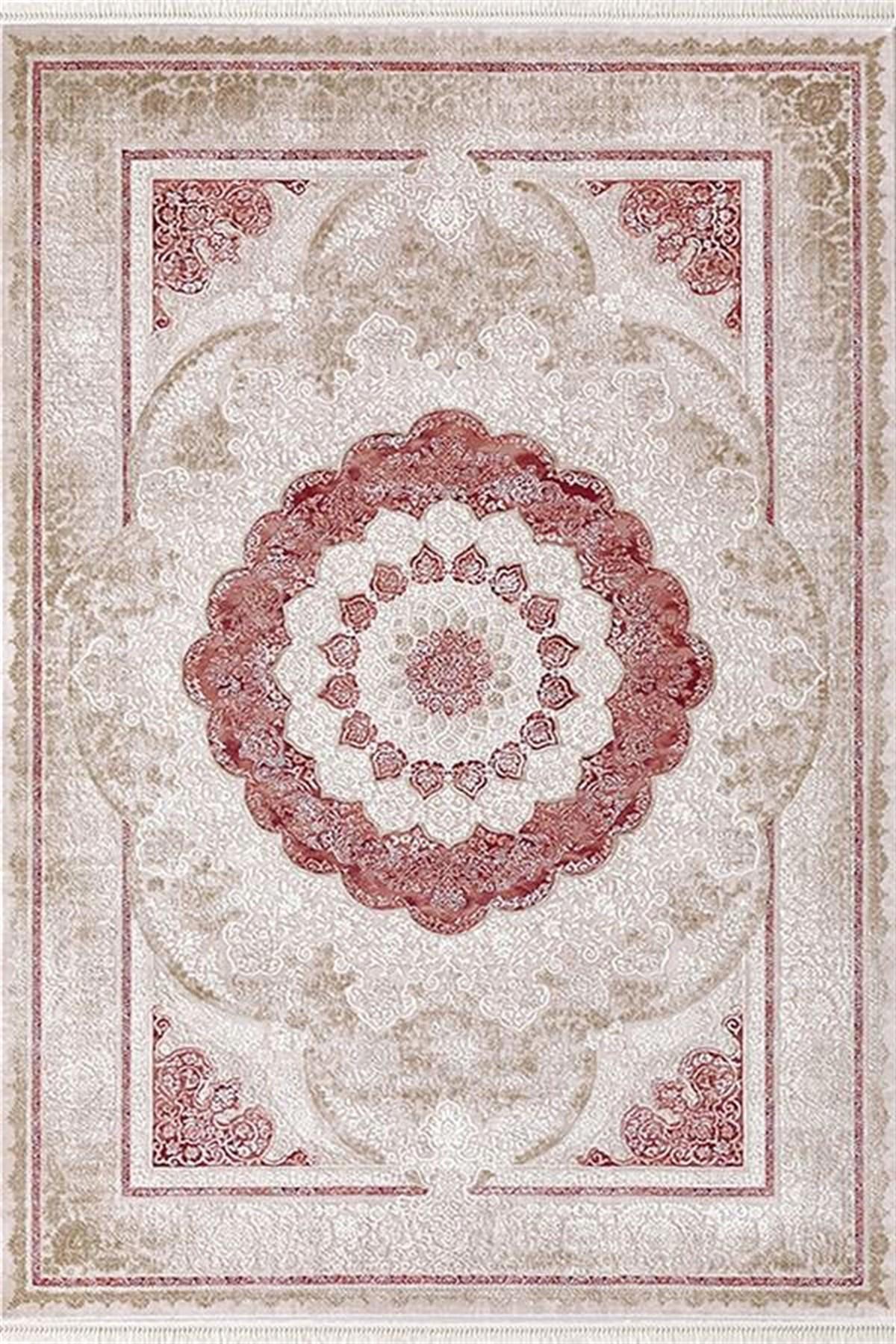Efsane Halı Esmira 31892 Bordo 8 mm Akrilik Silinebilir Yıkanabilir Orta Kaymaz Dikdörtgen Makine Dokuma Oturma Odası Halısı 180x180 cm