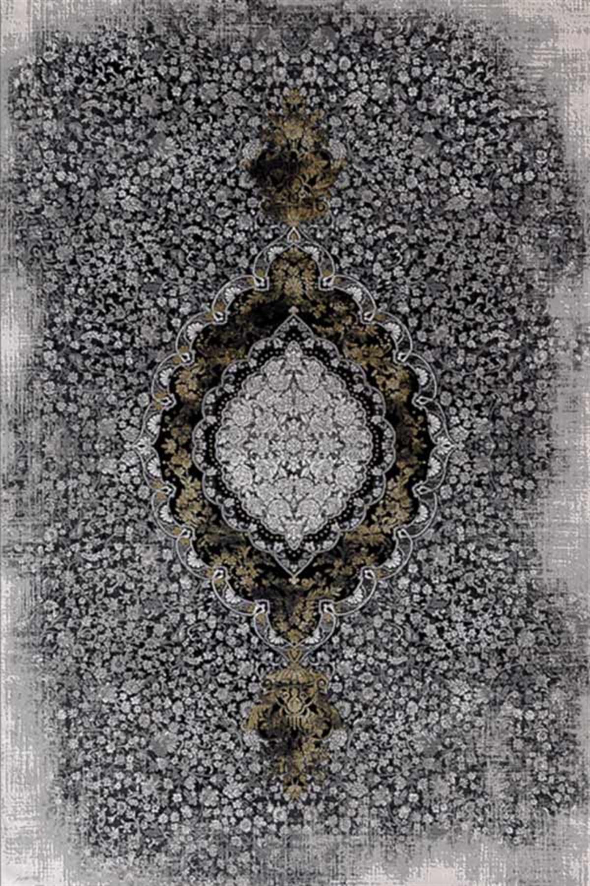 Merinos Rodin 34672 Gri 8 mm Akrilik Toz Tutmaz Yıkanabilir Kalın Kaymaz Dikdörtgen Makine Dokuma Salon Halısı 200x200 cm
