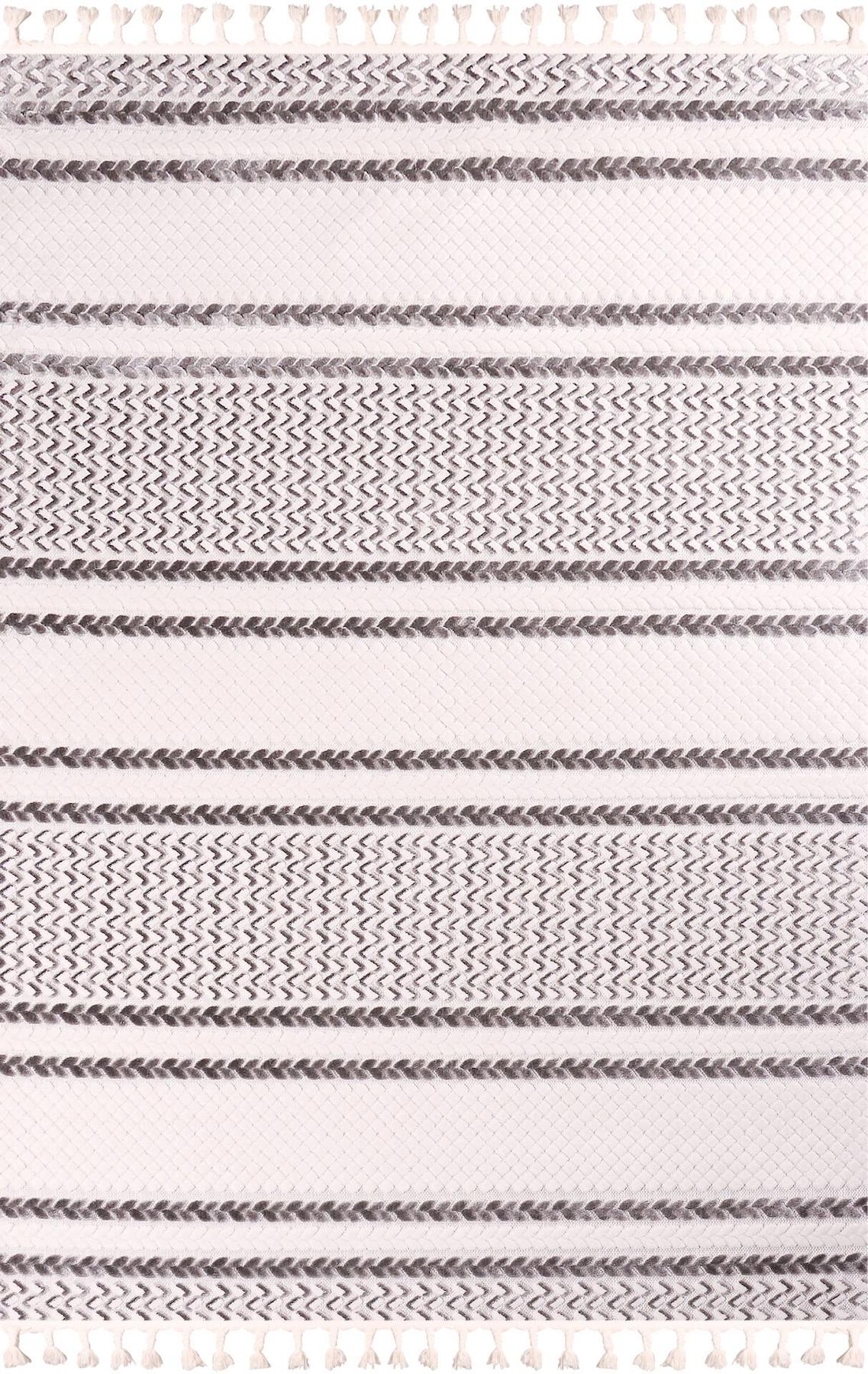 Nexus 4817A Çok Renkli 5 mm Polyester Toz Tutmaz Yıkanabilir İnce Geometrik Dikdörtgen Makine Dokuma Salon Halısı 80x150 cm