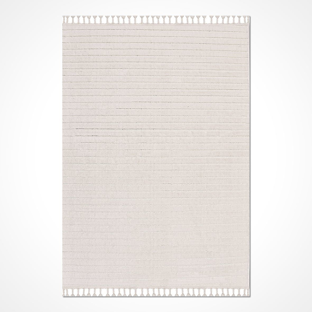 Crea Halı Satürn 2362AK Krem 10 mm Polyester Yumuşak Yıkanabilir Orta Dikdörtgen Makine Dokuma Salon Halısı 100x300 cm