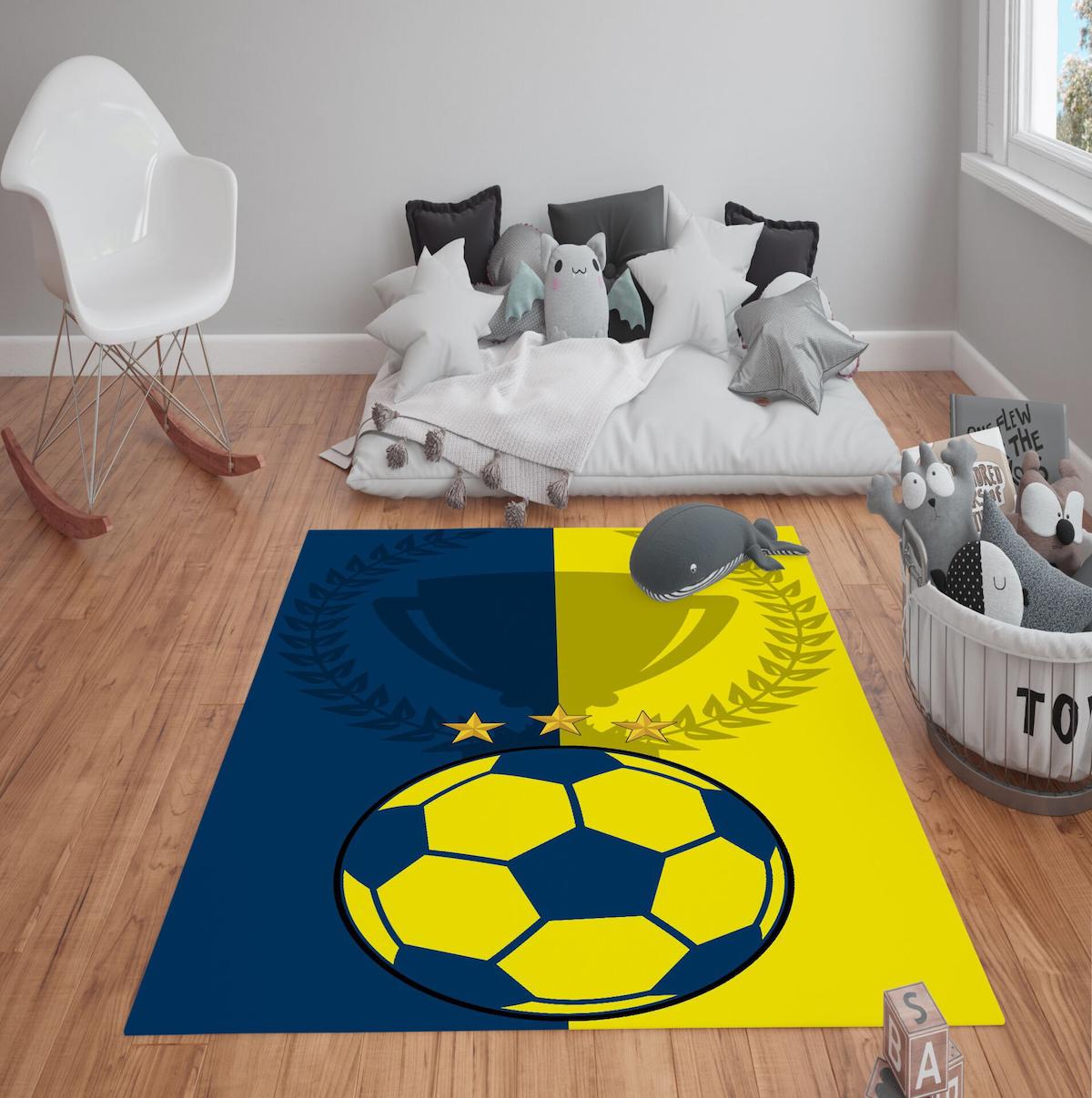 Doruklar Home Collection Krem 0.7 mm Polyester Antibakteriyel Yıkanabilir Kalın Kaymaz Taban Dikdörtgen Makine Dokuma Çocuk Odası Halısı 200x290 cm