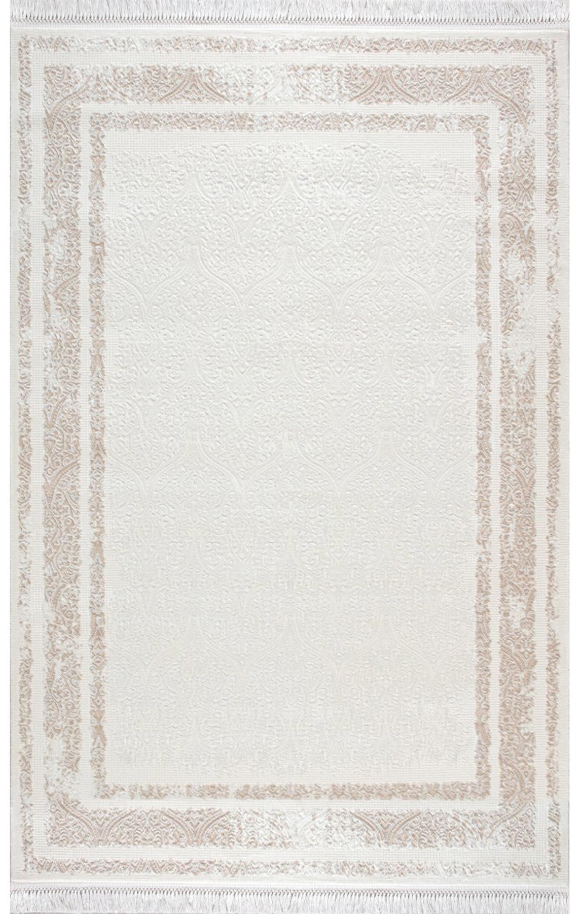 Artemis Halı Vanessa 03983A Bej Akrilik Yıkanabilir İnce Kaymaz Jüt Taban Dikdörtgen Makine Dokuma Salon Halısı 160x230 cm