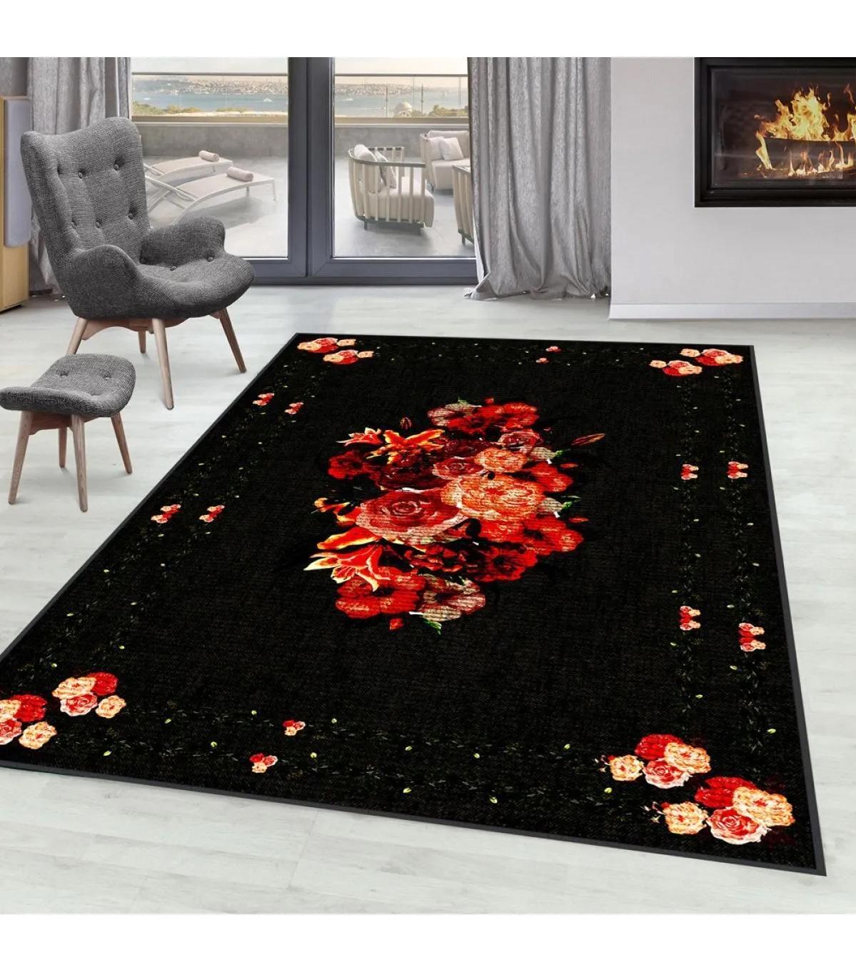 Rovigo Home RVG0298-SD1148 Çok Renkli 8 mm Polyester Antibakteriyel-Leke Tutmaz-Toz Tutmaz Yıkanabilir İnce Kaymaz Dot Taban Dikdörtgen Makine Dokuma Salon Halısı 160x300 cm