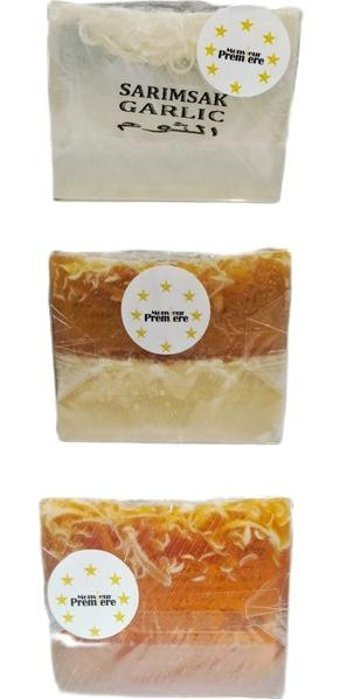 Monsieur Premiere El Yapımı Organik Sarımsak-Eşek Sütü-Bal Katı Sabun 3x120 gr