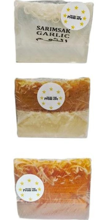 Monsieur Premiere El Yapımı Organik Sarımsak-Eşek Sütü-Bal Katı Sabun 3x120 gr