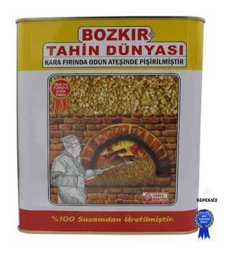 Bozkır Tahin Dünyası Teneke Çifte Kavrulmuş Organik Glutensiz Kepeksiz Bozkır Tahin 1.75 kg