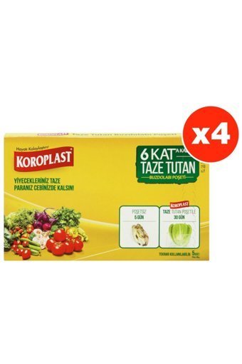 Koroplast 6 Kat Taze Tutan Büyük Buz Dolabı Poşeti 20 Adet