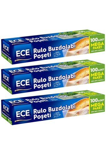 Ece Orta Buz Dolabı Poşeti 3x100 Adet