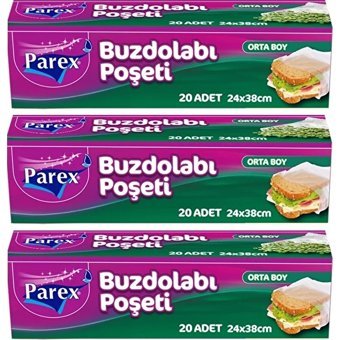 Parex Orta Buz Dolabı Poşeti 60 Adet