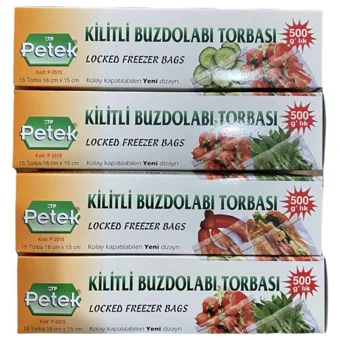 Petek Küçük Kilitli Buz Dolabı Poşeti 4x15 Adet