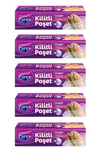 Parex Ekonomik Büyük Kilitli Buz Dolabı Poşeti 60 Adet