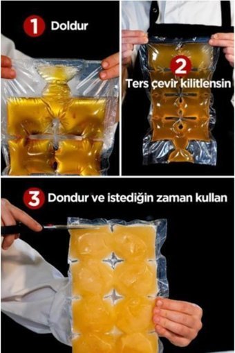 Cook Lezzet küpü Orta Kilitli Buz Torbası 7 Adet