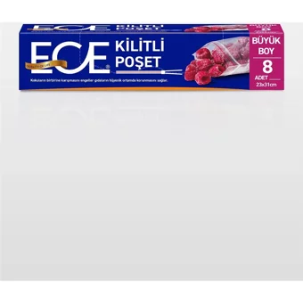 Ece Orta Kilitli Buz Dolabı Poşeti 4x10 - 4x8 Adet