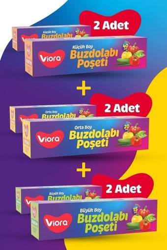 Viora Küçük-Orta Kilitli Buz Dolabı Poşeti 150 Adet