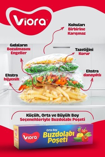 Viora Küçük-Orta Kilitli Buz Dolabı Poşeti 150 Adet