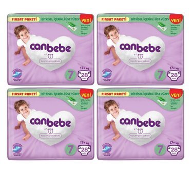 Canbebe 7 Numara Cırtlı Bebek Bezi 4x28'li