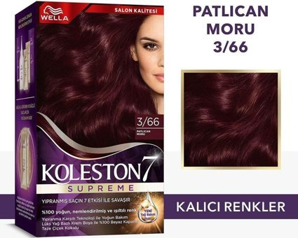 Wella Koleston Supreme 3.66 Patlıcan Moru Krem Saç Boyası 50 ml