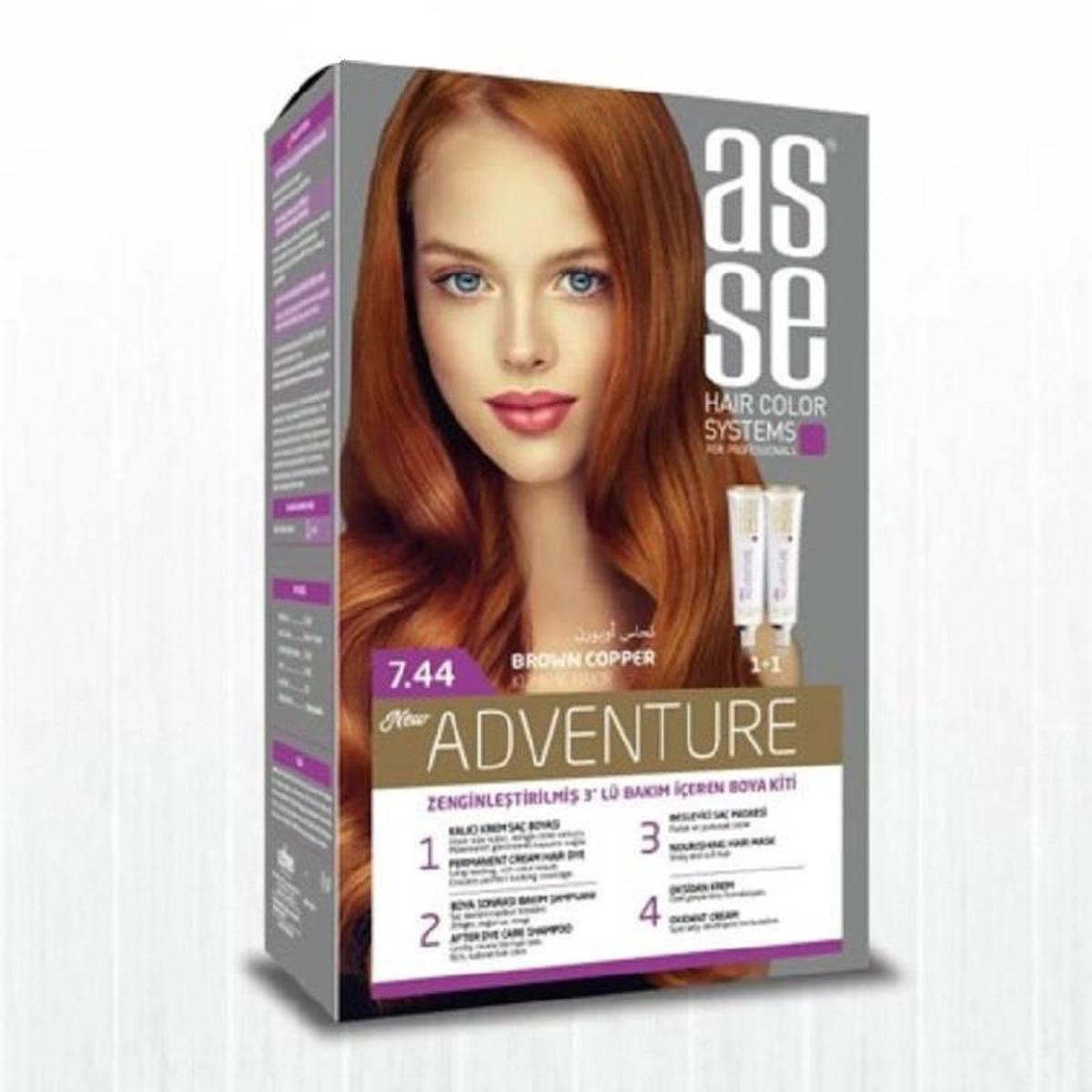 Asse Hair Color System 7.44 Kumral Bakır Krem Saç Boyası 50 ml