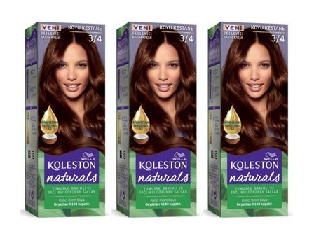 Wella Koleston Naturals 3.4 Koyu Kestane Krem Saç Boyası 3x50 ml
