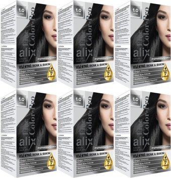 Alix Fine Color Pro 1.0 Siyah Krem Saç Boyası 6x50 ml