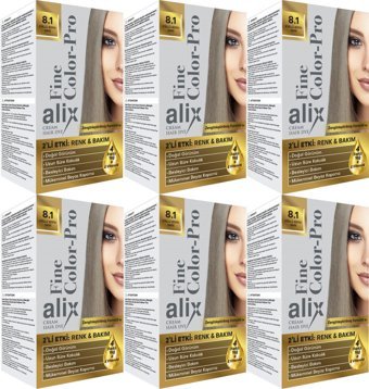 Alix Fine Color Pro 8.1 Küllü Koyu Sarı Krem Saç Boyası 6x50 ml