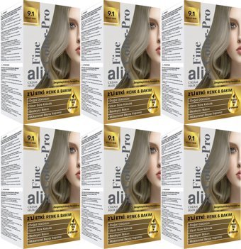 Alix Fine Color Pro 9.1 Küllü Sarı Krem Saç Boyası 6x50 ml