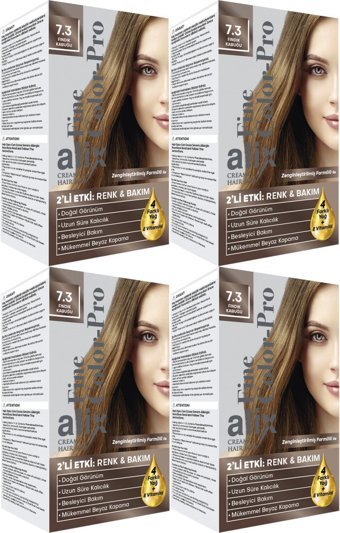 Alix Fine Color Pro 7.3 Fındık Kabuğu Krem Saç Boyası 4x50 ml