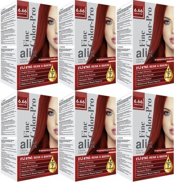 Alix Fine Color Pro 6.66 Yogun Kızıl Krem Saç Boyası 6x50 ml