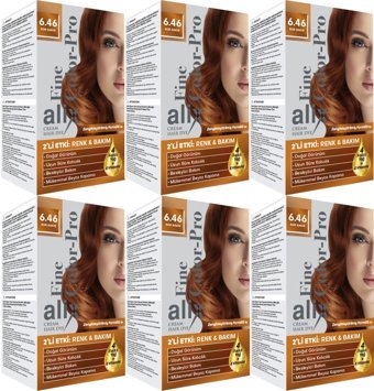 Alix Fine Color Pro 6.46 Kor Bakır Krem Saç Boyası 6x50 ml