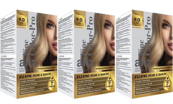 Alix Fine Color Pro 9.0 Sarı Krem Saç Boyası 3x50 ml