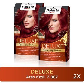Palette Deluxe Yoğun Renkler 7.887 Ateş Kızılı Krem Saç Boyası 2x50 ml