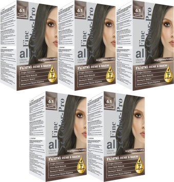 Alix Fine Color Pro 6.1 Küllü Koyu Kumral Krem Saç Boyası 5x50 ml
