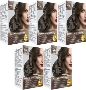 Alix Fine Color Pro 6.0 Koyu Kumral Krem Saç Boyası 5x50 ml