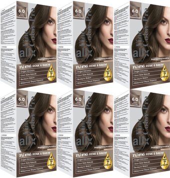 Alix Fine Color Pro 6.0 Koyu Kumral Krem Saç Boyası 6x50 ml
