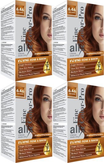 Alix Fine Color Pro 6.46 Kor Bakır Krem Saç Boyası 4x50 ml