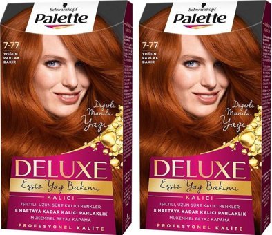 Palette Deluxe 7.77 Yoğun Parlak Bakır Krem Saç Boyası 2x50 ml