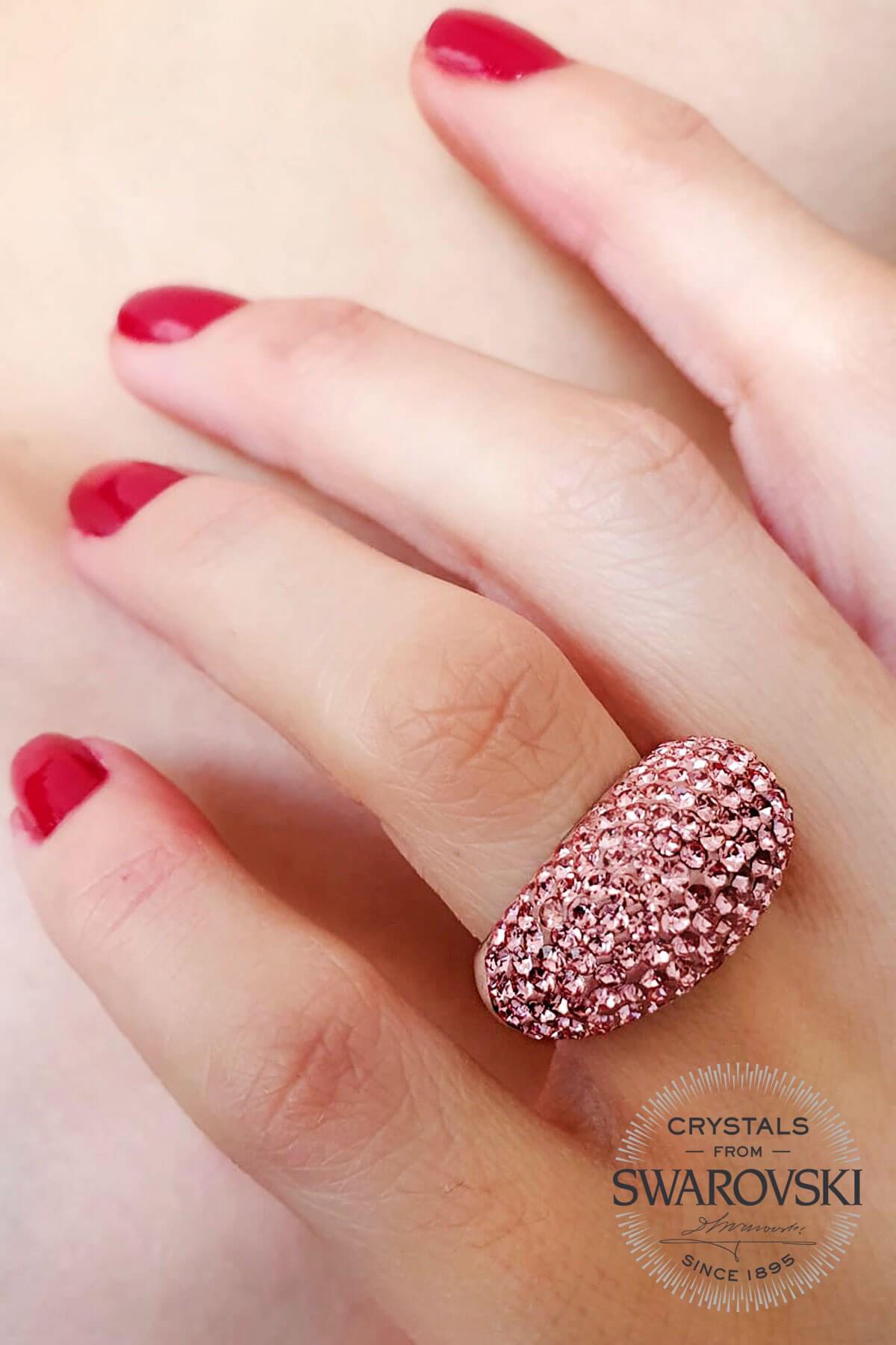 Oseshop Pembe Taşlı 925 Ayar Gümüş Yüzük
