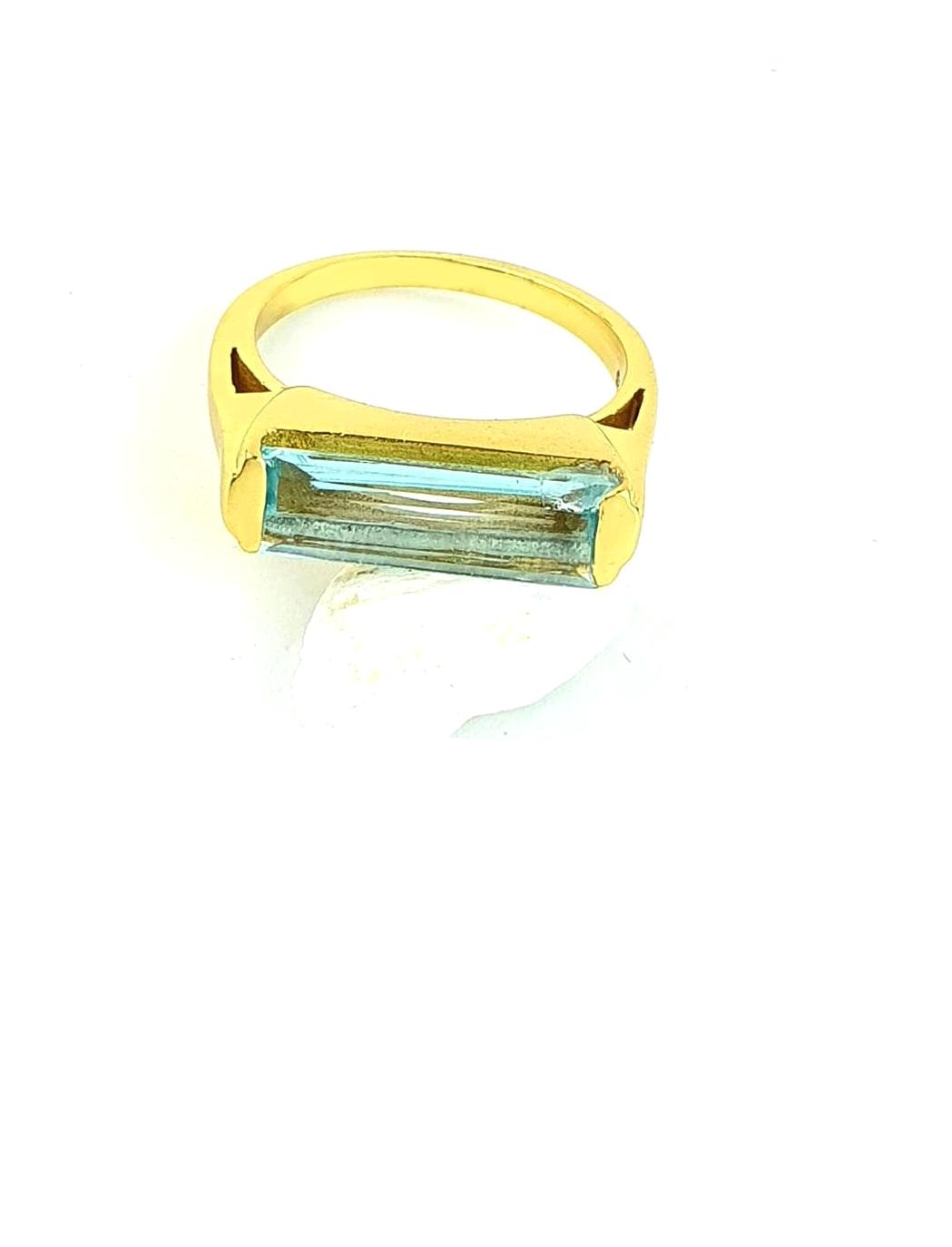 Oseshop Turkuaz Aquamarine Taşlı Taşlı 925 Ayar Baget Gümüş Yüzük