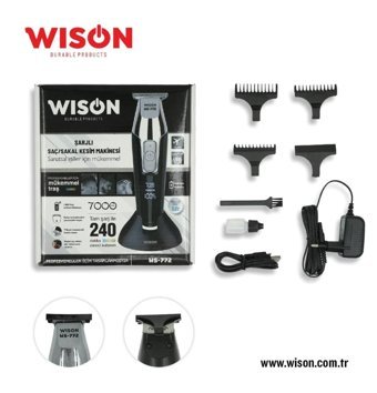 Wıson WS-772 Saç Sakal 7 Başlıklı Çok Amaçlı Sinekkaydı Kuru Tıraş Makinesi