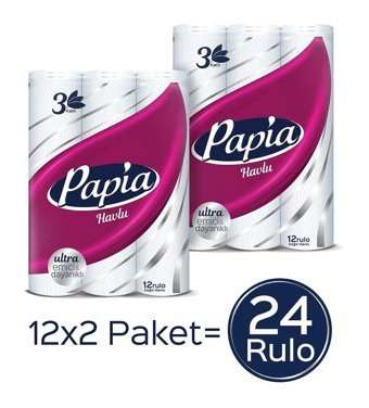 Papia Emici 3 Katlı 2x12'li Rulo Kağıt Havlu