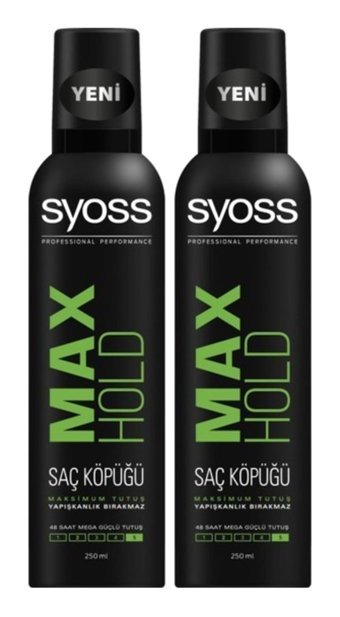 Syoss Max Hold Normal Saçlar İçin Şekillendirici Hacim Veren Saç Köpüğü 2x250 ml