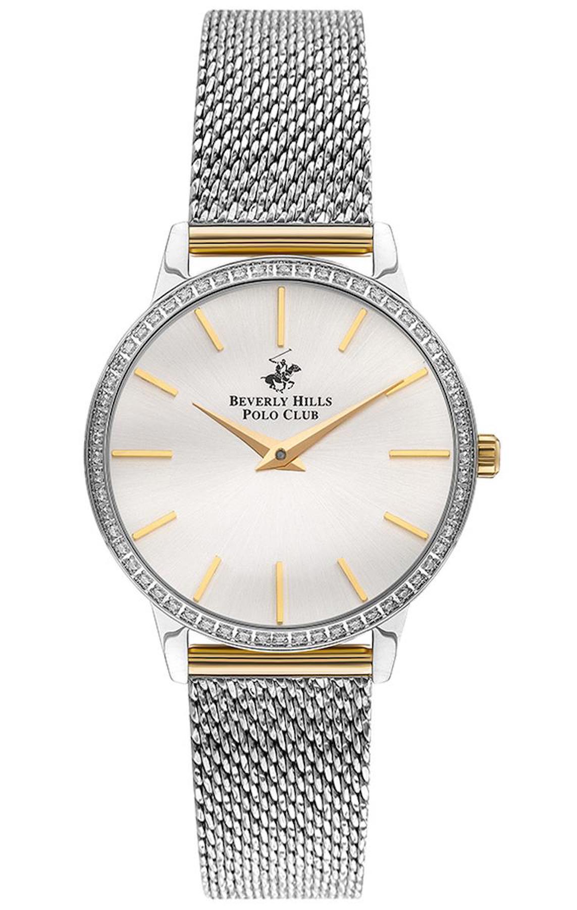 Beverly Hills Polo Club BP3298C.230 36 mm Gri Çelik Kordon Analog Kadın Kol Saati