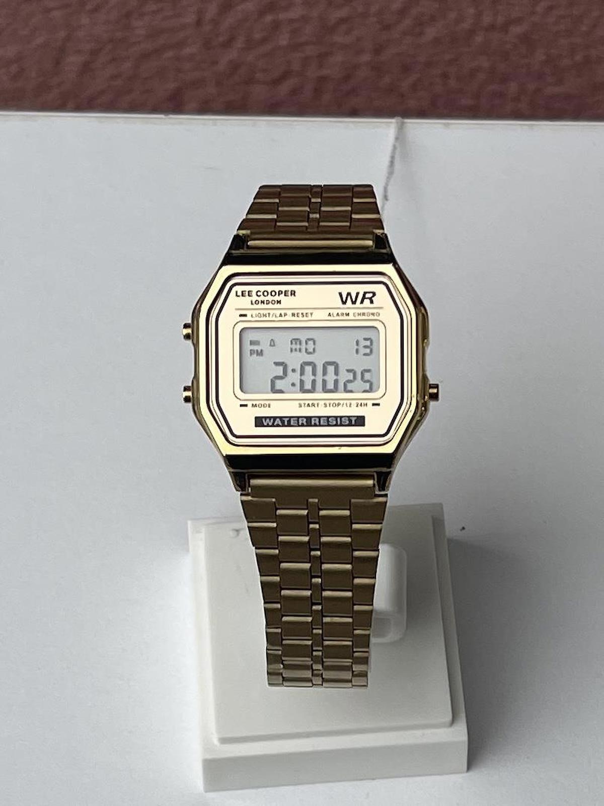 Lee Cooper LCR.LMG.07192.110 Takvimli 40 mm Kahverengi Çelik Kordon Dijital Kadın Kol Saati