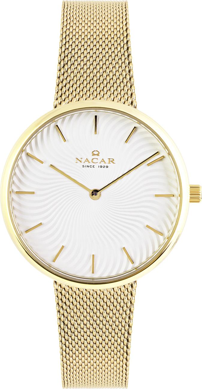 Nacar 18-3920385-DSM 36 mm Sarı Hasır Kordon Analog Kadın Kol Saati
