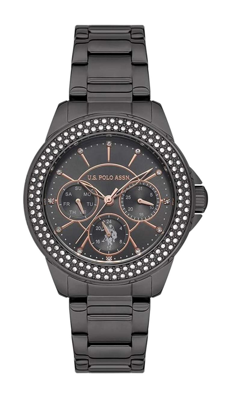 U.S. Polo Assn USPA2042-03 Takvimli 37 mm Siyah Çelik Kordon Analog Kadın Kol Saati