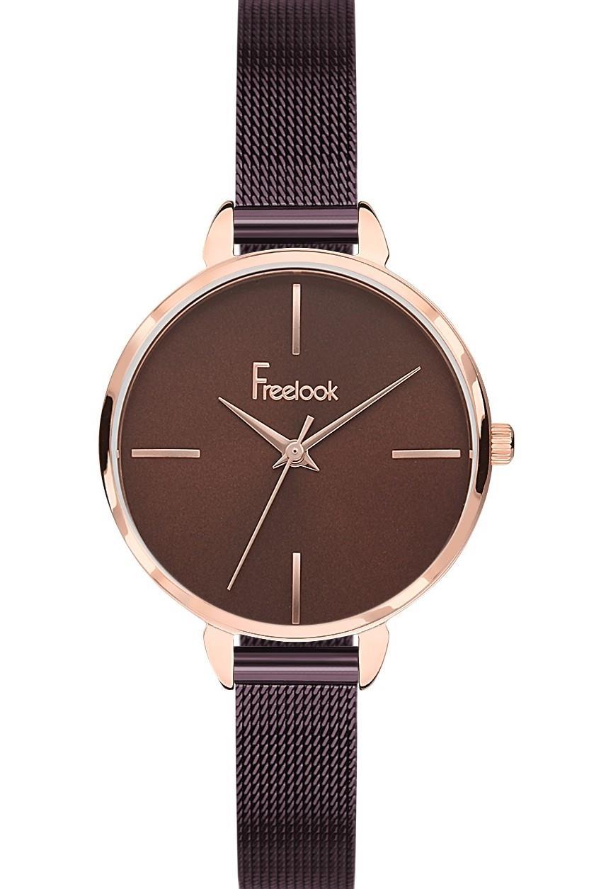 Freelook F.7.1006.05 35 mm Kahverengi Çelik Kordon Analog Kadın Kol Saati
