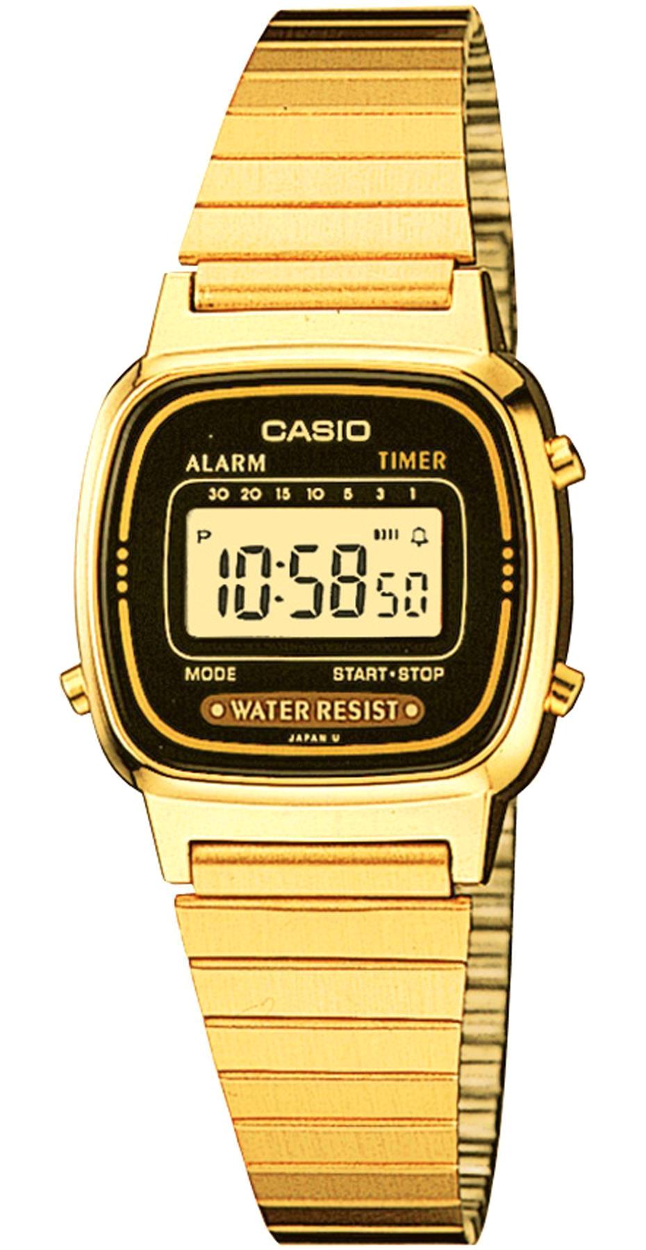 Casio LA670WGA-1DF 25 mm Altın Çelik Kordon Dijital Kadın Kol Saati