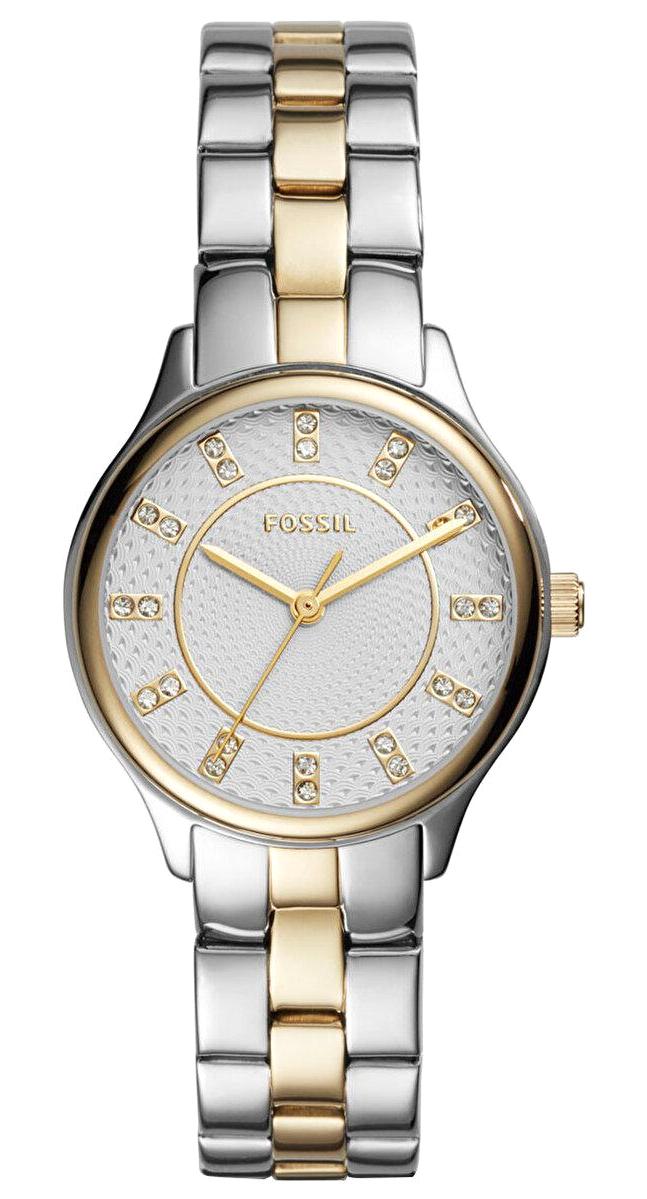 Fossil FBQ1574 30 mm Altın-Gri Çelik Kordon Analog Kadın Kol Saati