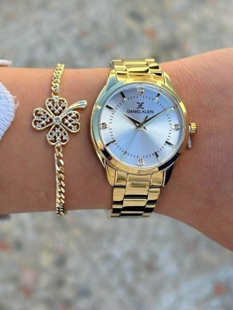 Daniel Klein DK.FT.1.349 31-35 mm Altın Çelik Kordon Analog Kadın Kol Saati